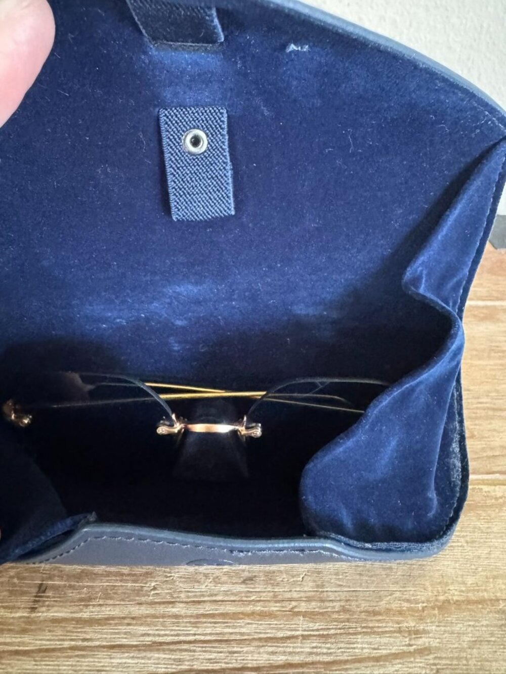 AHLEM Made In France Place Rodin Rose Gold Rimless Blue Tint Sunglasses W/ Case - Picture 10 of 12